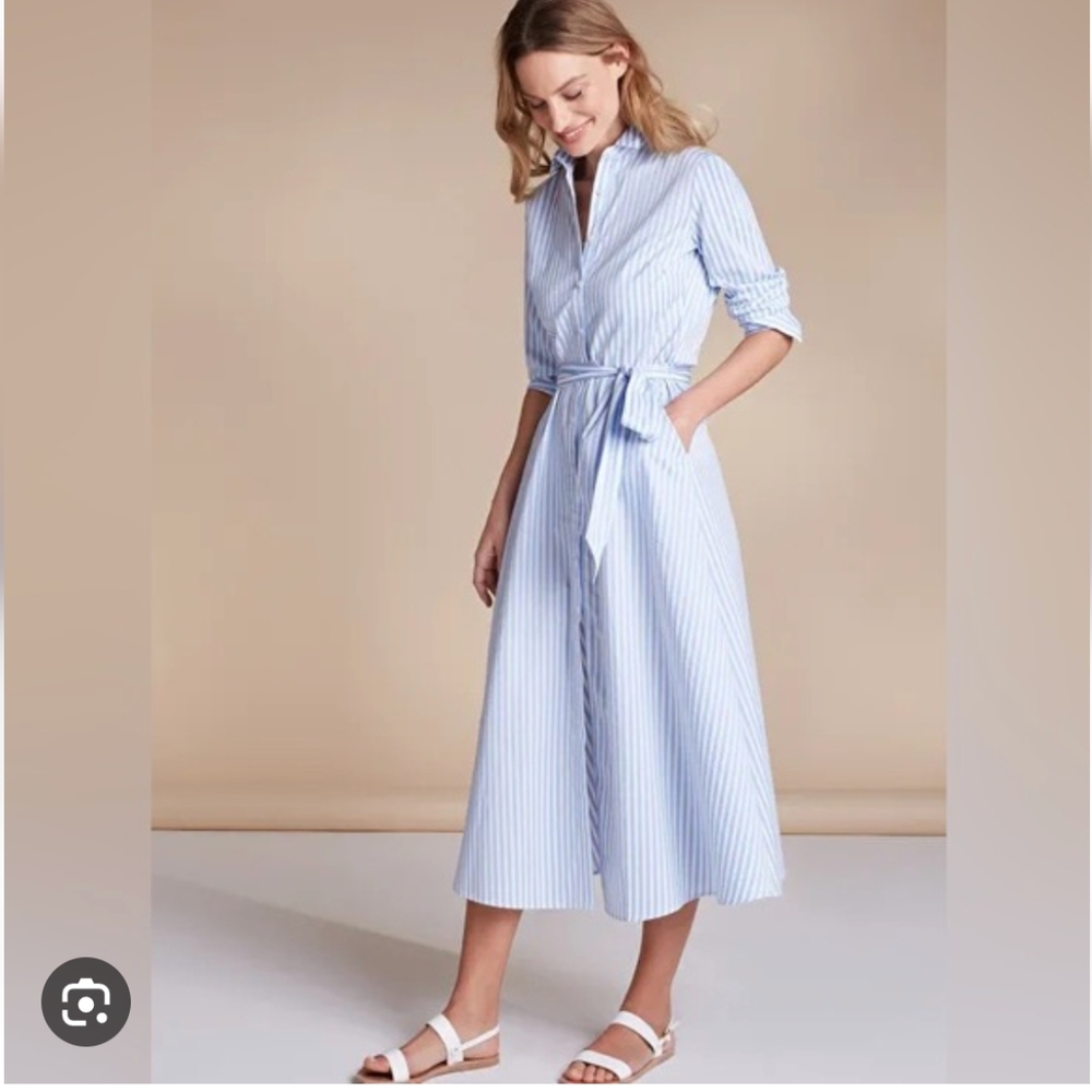 Calvin Klein Tie Waist Shirt Dress size 4 coastal grandmother